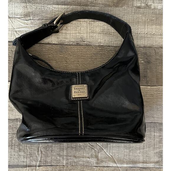 Dooney & Bourke Black Patent Small Hobo Bag - Picture 2 of 7